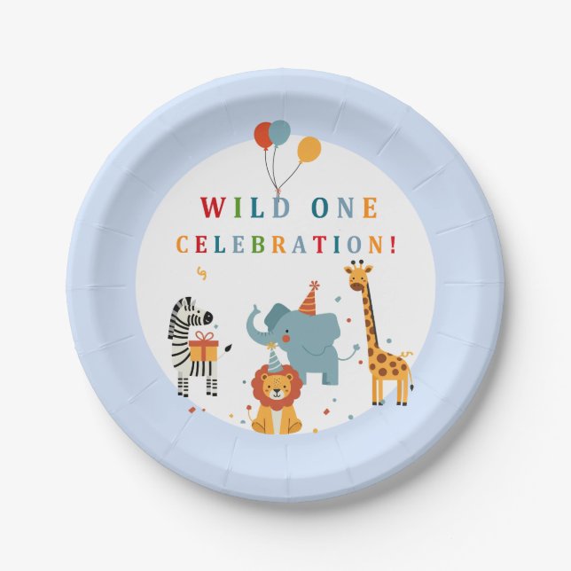 Plato De Papel Wild One First Birthday (Anverso)