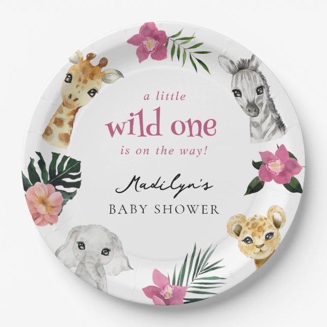 Plato De Papel Wild One Jungle Baby Shower (Anverso)