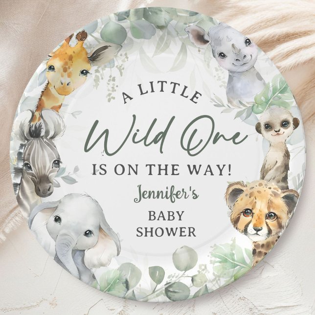 Plato De Papel Wild One Jungle Safari Animals Baby Shower (Subido por el creador)