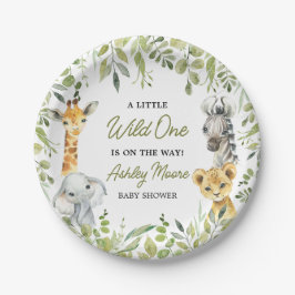 Plato De Papel Wild One Jungle Safari Baby Shower