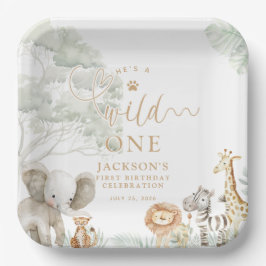 Plato De Papel Wild One Jungle Safari Paper Plates