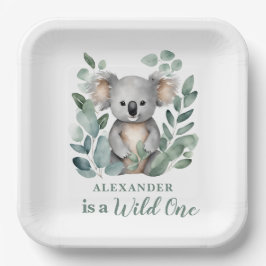 Plato De Papel Wild One Koala Bear Birthday Party