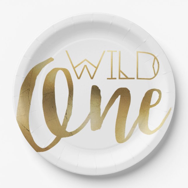 Plato De Papel Wild One | Primera fiesta de cumpleaños (Anverso)