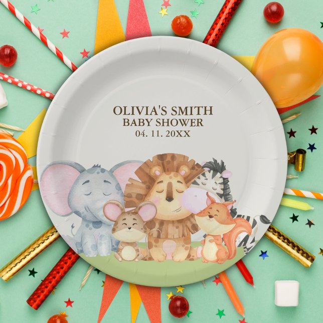 Plato De Papel Wild One Safari Baby Shower (Subido por el creador)