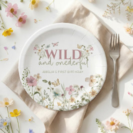 Plato De Papel Wild & Onederful Wildflower 1st Birthday Party