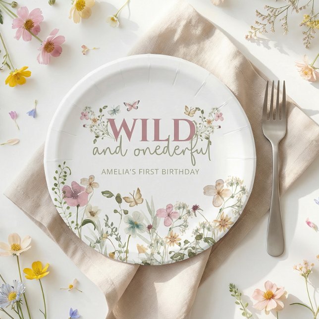 Plato De Papel Wild & Onederful Wildflower 1st Birthday Party (Subido por el creador)