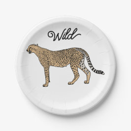 Plato De Papel Wild Personalizado Cheetah
