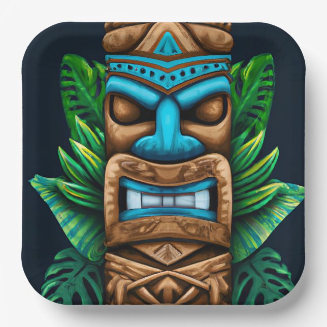 Plato De Papel Wild Tiki Luau (Anverso)