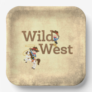 Plato De Papel Wild West Cowboy Cowgirl Western Theme Paper Plate