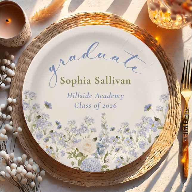 Plato De Papel Wildflower Bloom Graduation Party (Subido por el creador)