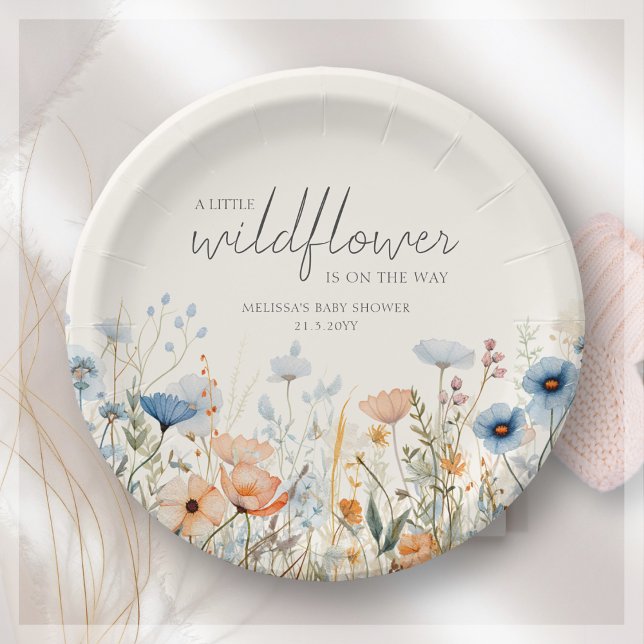 Plato De Papel Wildflower Boho Baby Shower (Subido por el creador)