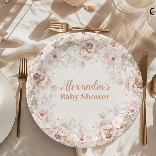 Plato De Papel Wildflower Boho Baby Shower (Subido por el creador)