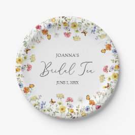Plato De Papel Wildflower Boho Botanal Bridal Shower Tea