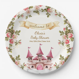 Plato De Papel Wildflower Fairytale Castle Baby Shower Welcome