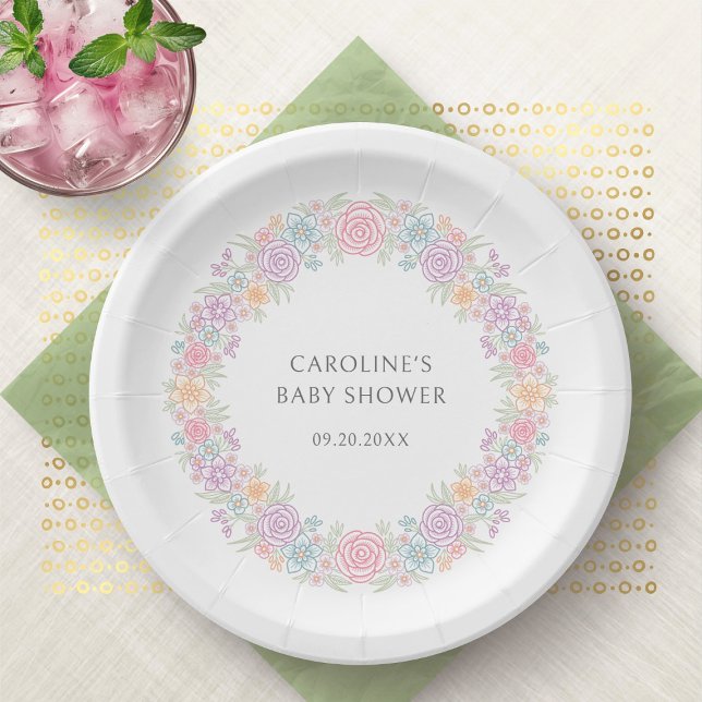 Plato De Papel Wildflower Garden Baby Shower (Subido por el creador)