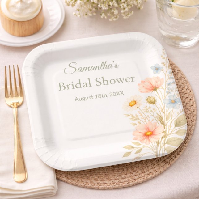 Plato De Papel Wildflower Garden Party Event (Subido por el creador)