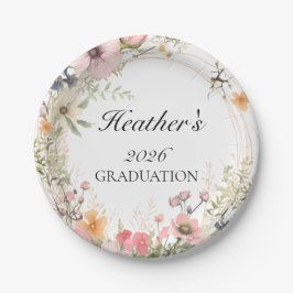 Plato De Papel Wildflower Graduation 
