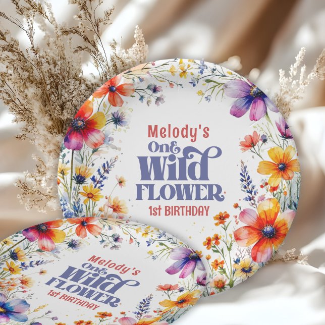 Plato De Papel Wildflower Wild One 1st birthday  (Subido por el creador)