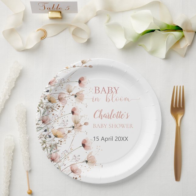 Plato De Papel wildflowers floral paper plates template (Subido por el creador)