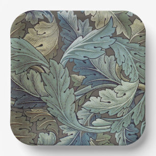 Plato De Papel William Morris Acanthus Sage Flor Flor Botánico