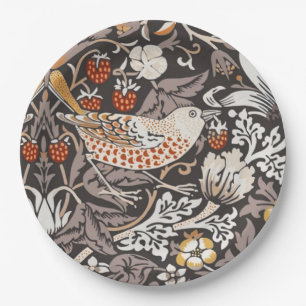 Plato De Papel William Morris Fruta Robada Carbón Ocre