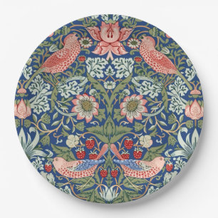 Plato De Papel William Morris Fruta Robada Coral Marina