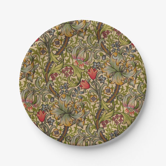 Plato De Papel William Morris Golden Lily Antique (Anverso)
