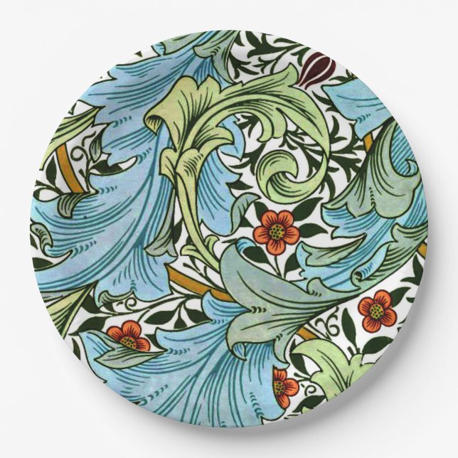 Plato De Papel William Morris - Granville, patrón popular, (Anverso)