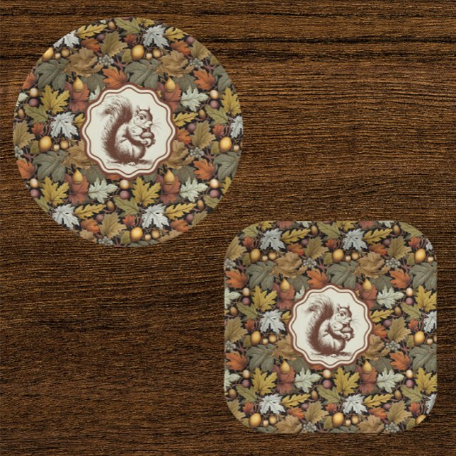 Plato De Papel William Morris Hojas de Otoño Ardilla  (Paper plates are handy for a big crowd!)