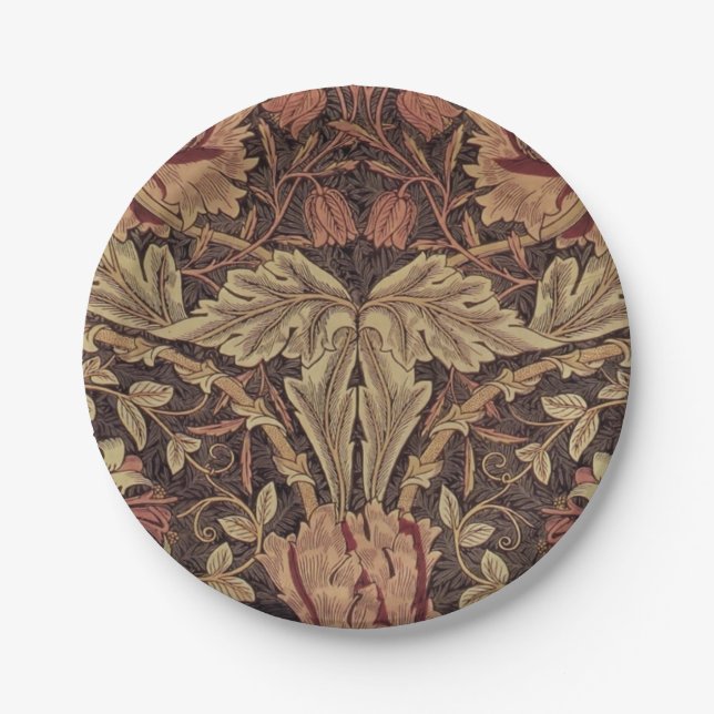 Plato De Papel William Morris Honeysuckle Arte Inglés Clásico (Anverso)