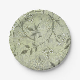 Plato De Papel William Morris Jasmine Botánico Vintage Antiguo