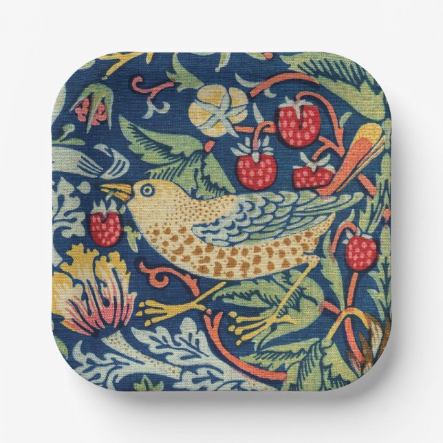 Plato De Papel William Morris - Ladrón de fresas (Anverso)