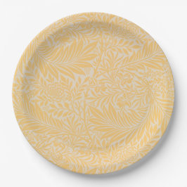 Plato De Papel William Morris Larkspur placas de papel amarillo