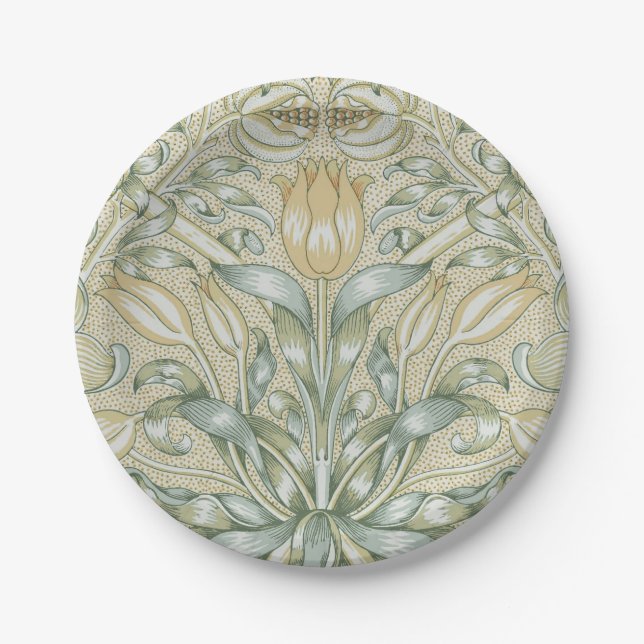 Plato De Papel William Morris Lily y Pomegranate Flower Classic (Anverso)