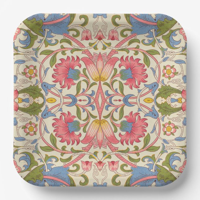 Plato De Papel William Morris Lodden Spring Wallpaper Art (Anverso)