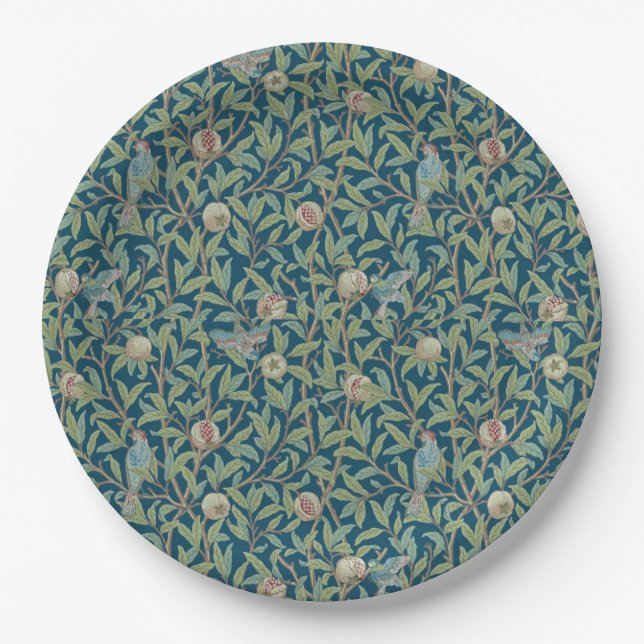 Plato De Papel William Morris "Pájaro y Granada"  (Anverso)