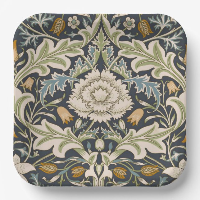 Plato De Papel William Morris Severn Floral Pattern Classic (Anverso)