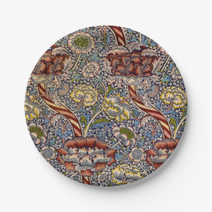 Plato De Papel William Morris Wandle English Floral Damask Design