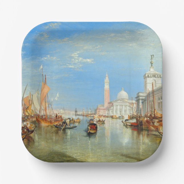 Plato De Papel William Turner - Venecia, Dogana y San Giorgio (Anverso)