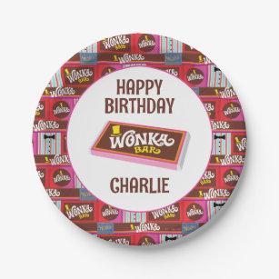 Plato De Papel Willy Wonka y el cumpleaños de la fábrica de choco