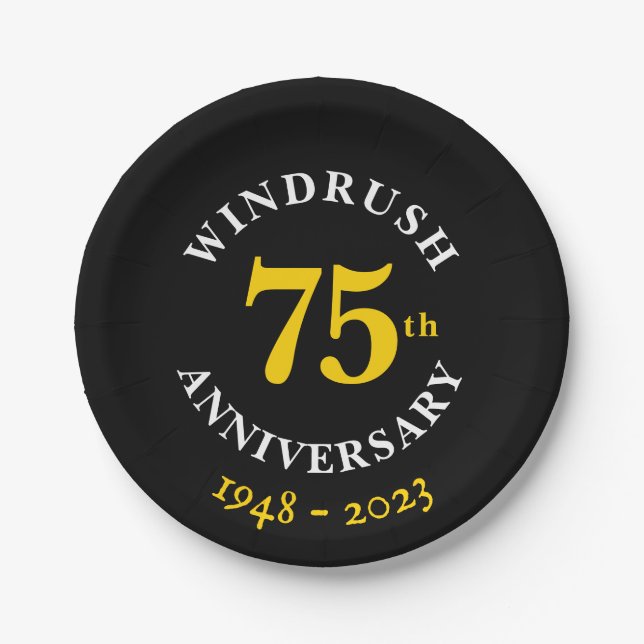 Plato De Papel Windrush, 75° aniversario (Anverso)