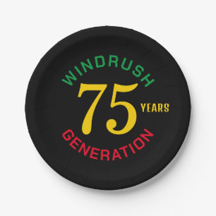 Plato De Papel Windrush, 75° aniversario