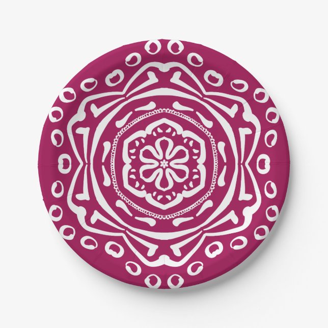 Plato De Papel Wine Mandala (Anverso)