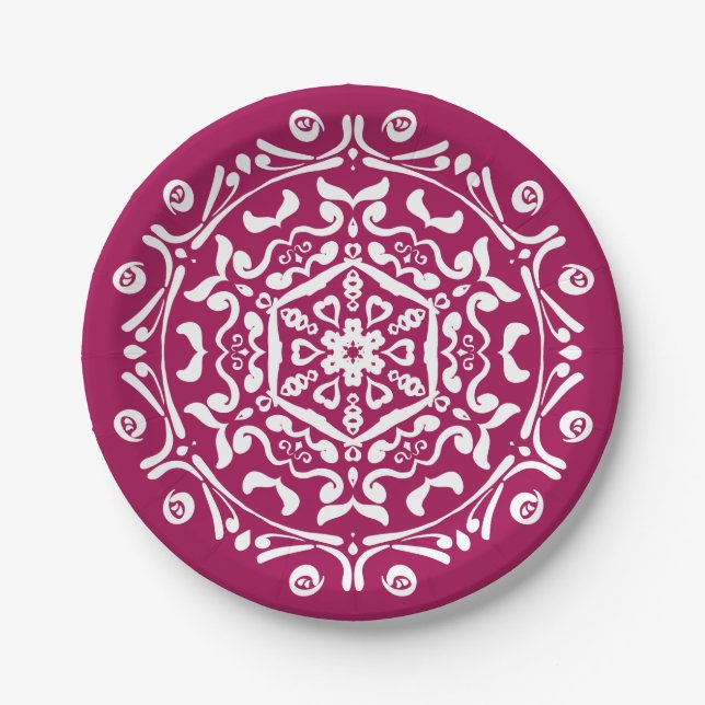 Plato De Papel Wine Mandala (Anverso)