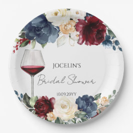 Plato De Papel Wine Tasting Burgundy Bridal Shower