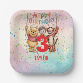 Plato De Papel Winnie the Pooh | Happy Birthday