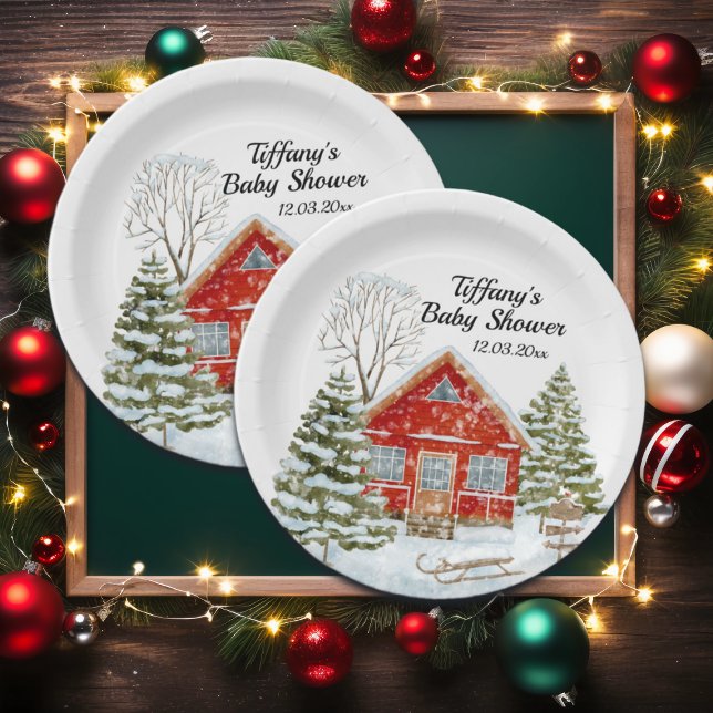 Plato De Papel Winscape Red House Baby Shower (Subido por el creador)