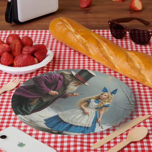 Plato De Papel Winter Alice grandes placas de papel (Picnic)