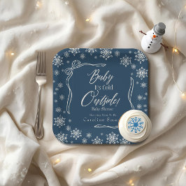 Plato De Papel Winter Coquette Blue Baby hace frío