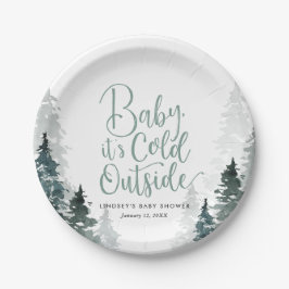 Plato De Papel Winter Forest Baby Shower